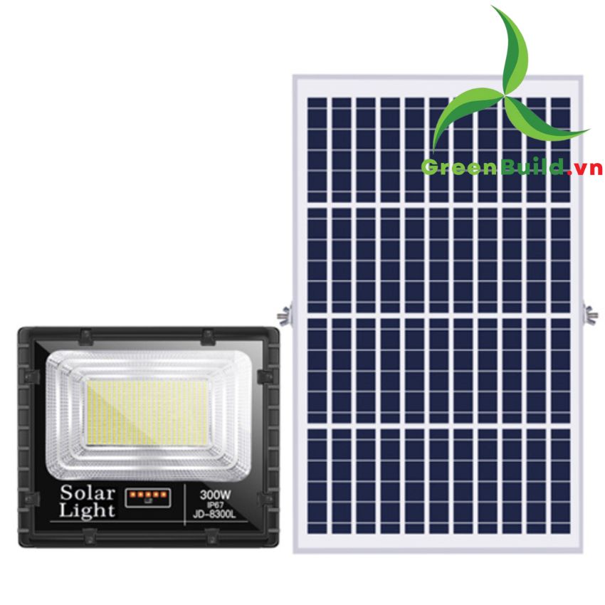 Greenbuild - Đèn pha năng lượng mặt trời Jindian JD 8300L - Đèn năng lượng mặt trời Jindian JD-8300L